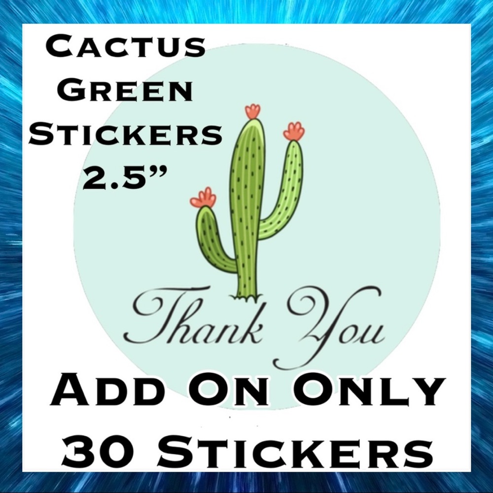 💝 30 2.5” Cactus Green Stickers CLEARANCE - Picture 5 of 6